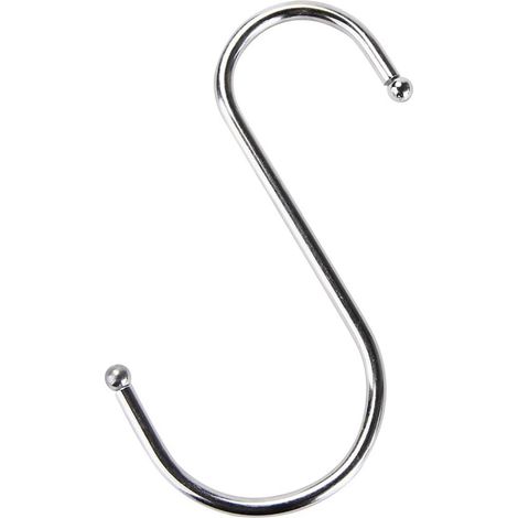 Lot de 10 crochets métalliques en forme de S, multifonctionnels, pour salle de bain et cuisine, pour suspendre des vêtements (L)