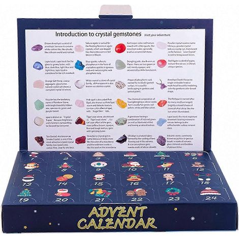 Adventskalender mit 24 Kristall-Edelsteinen – Weihnachtscountdown mit einzigartigen Kristallen und Mineralien für Kinder und Erwachsene (1/5)