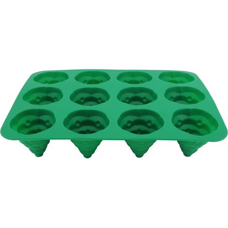 Silikonform mit 12 Mulden für Weihnachtsbäume – ideal für selbstgemachte Mousse, Schokolade und Cupcakes (1/5)