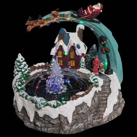 Nativité de Noël en traîneau du Père Noël, avec rétroéclairage LED (1/3)
