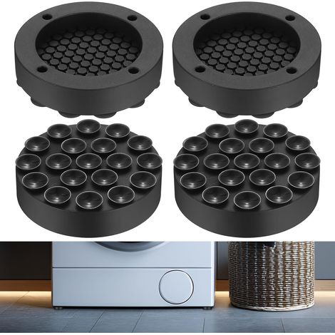 CCYKXA Pieces Washing Machine Mats Anti-Vibration Feet Non-Slip Anti-Vibration Pads for Washing Machine Dryer Dishwasher Refrigerator (1/5)