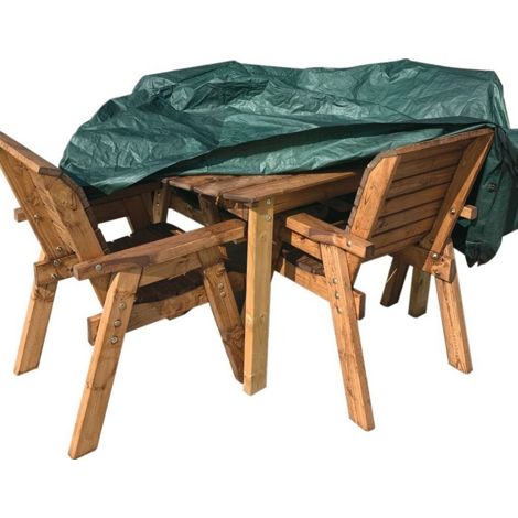 Deluxe Fitted Four Seater Square Table Set Cover - L165 x W175 x H102 cm - Fully Assembled