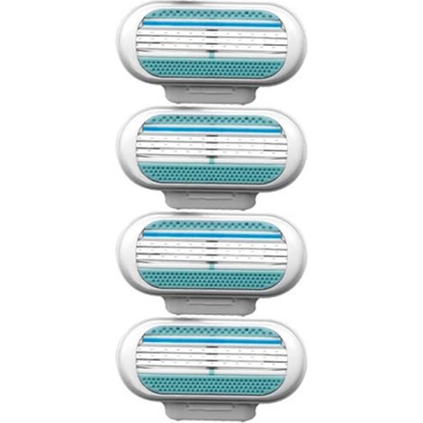 Lames de Rasoir Triple Femmes – Compatible avec les rasoirs de même taille, Pour aisselles et jambes (4 lames dans un sac vert) (1/5)