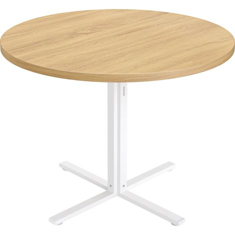 VASAGLE Tavolo da Pranzo Rotondo, Tavolino da Cucina per 4 Persone, Stile Rustico, Piano Resistente all'Acqua, diam. 80 cm, Altezza 74,8 cm, Sala da Pranzo, Soggiorno, Rovere Dorato KDT082Y02 (1/5)