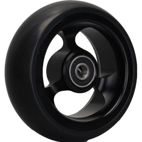Roue Avant de Fauteuil Roulant 4 Pouces (10Cm) - Roulette En Aluminium, Pneu Solide, Remplacement Des Roues Avant - Noir (1/5)