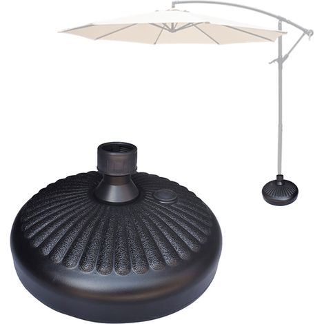 Base de parasol remplie de sable ou d'eau, support de patio portable, cours, jardins, piscines extérieures, remplissable pour poteau de 3,5 à 3,8 cm/1,4 à 1,5 pouces (1/5)