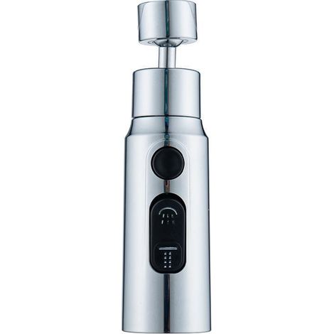 BEBUSINGOTO Aérateur de Robinet, 360° Pivotant Embout Robinet Cuisine avec 3 Modes Douchette Mousseur Robinet Economie Eau, Adaptateur Economiseur D'eau Pour Robinet Salle De Bain lavabo (Argent)