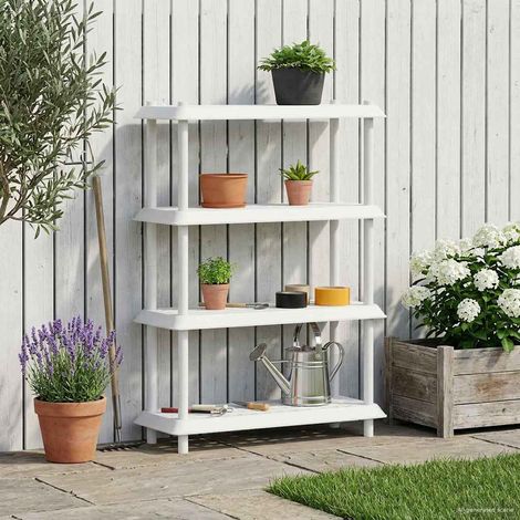 vidaXL Shelving Unit 4-Tier 100 x 40 x 136.5 cm PP White (1/5)