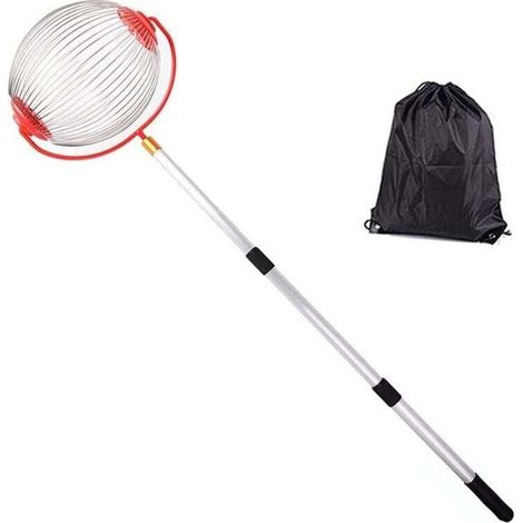Rouleau ramasse noix et châtaignes – Manche télescopique 48-105 cm – Panier flexible 23 cm – Outil de récolte ergonomique (1/5)