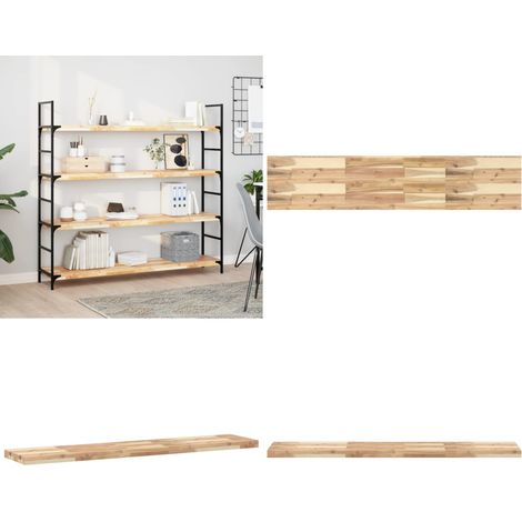 Étagère flottante 120x30x4 cm bois d'acacia massif non traité - Etagere Murale - Étagère Bois - Étagère Flottante - Meuble Déco - Rangement Mural - Home & Living (1/5)
