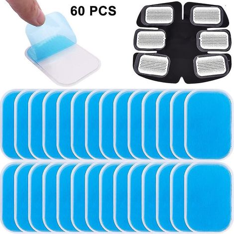 60 feuilles de gel pour coussinet abdominal, feuilles de gel de rechange pour ceinture de tonification abdominale, accessoires pour appareil de musculation abdominale (1/5)