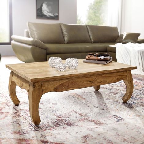 Table basse exotique 110x60x40 cm en acacia massif (1/5)