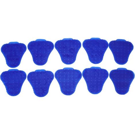 Lot de 10 tapis de protection urinaire triangulaires anti-éclaboussures, parfumés et désodorisants, pour toilettes, bleus. (1/5)