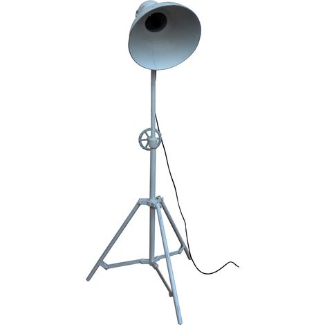 Lampara de pie de metal blanca 30x30x105