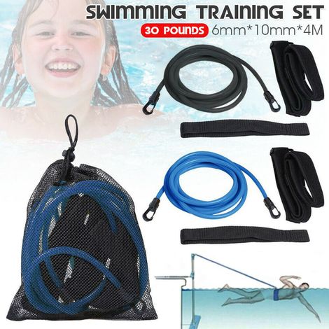 Elastique de Nage Piscine Réglable, 4M Ceinture de Natation Résistance, Elastique Natation Enfants Adultes Professionnels, Ceinture de Nage, élastique de Nage pour Natation d'entraînement (1/4)