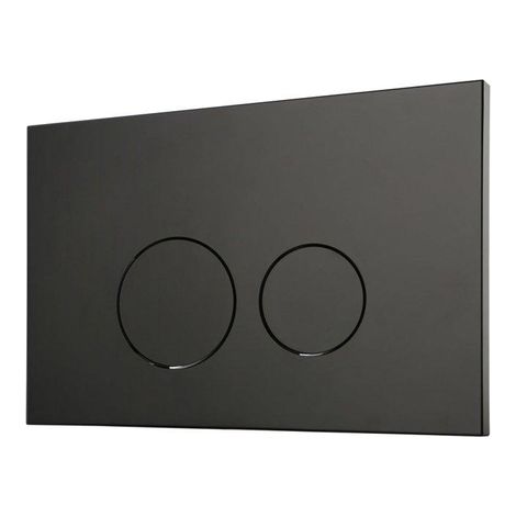 FugaFlow Metal Plaque de commande - pour réservoir Geberit UP320 - 24.4x16.2cm - dualflush - boutons ronds - métal - Noir mat (1/5)
