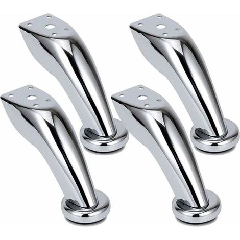 Gambe per divano in acciaio inox spesso, 4 gambe per mobili, gambe cromate, gambe per letti a scomparsa (1/5)