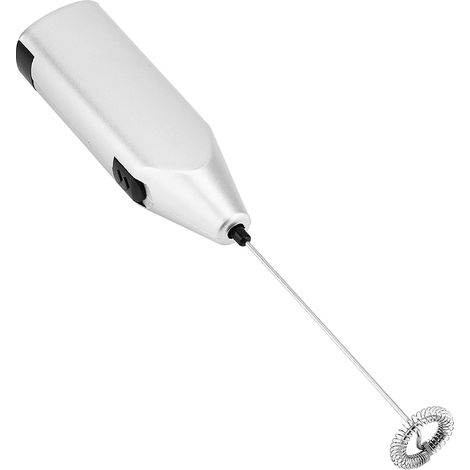 Tragbarer elektrischer Milchaufschäumer, Schaummixer für Kaffee, Latte Macchiato, Eier und Getränke, silberner Handmixer (1/5)