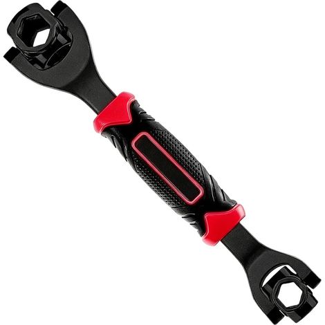 Llave de tubo, herramienta manual de metal resistente, 8 funciones en 1 (1/5)