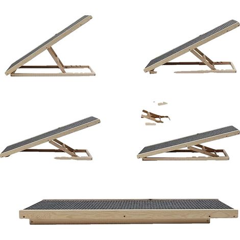 Rampa para perros, superficie antideslizante, altura regulable, 100 cm x 40 cm x 30/40/50/60 cm (1/2)