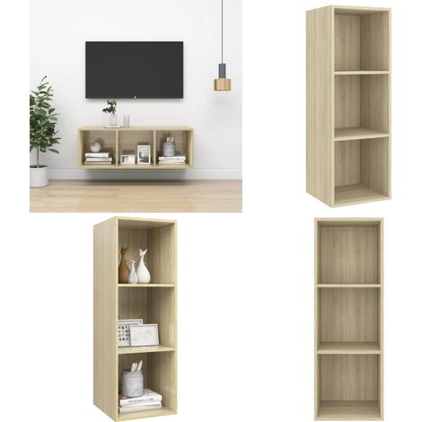 TV-Wandschrank Sonoma-Eiche 37x37x107 cm Holzwerkstoff - TV Schrank - Wandregal - Regal - Holzschrank - Wohnzimmereinrichtung - Home & Living (1/5)