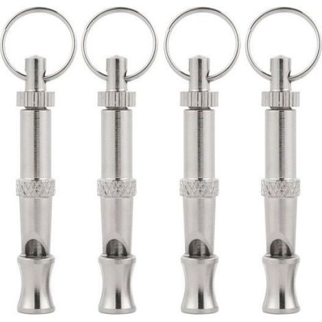 Sifflet à ultrasons pour chien, lot de 4, haute fréquence, réglable pour dresser, aboyer, s'asseoir, rappeler (1/4)