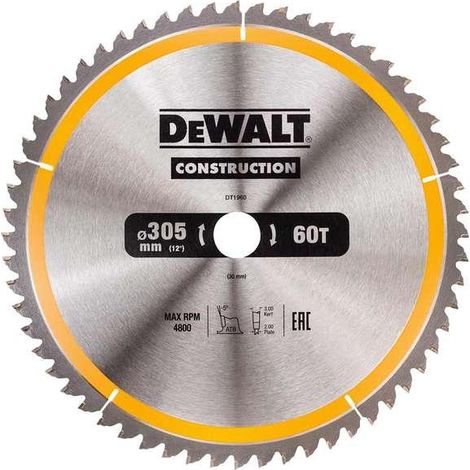 DEWALT DT1960-QZ Construction saw blade 305mm x 30mm x 60T