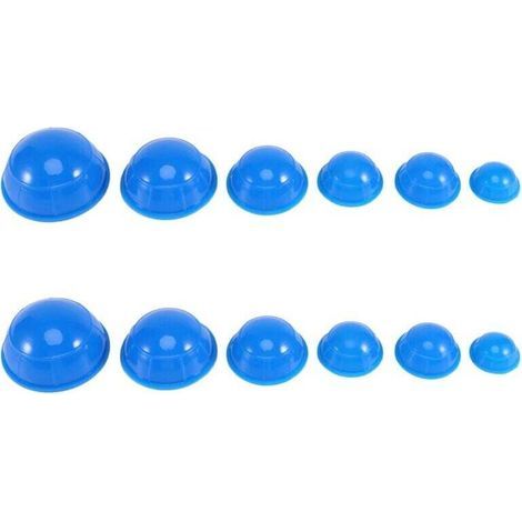 12 Stück blaue Serie Vakuum-Saugnäpfe für den Gesundheitsbereich, Silikon-Saugnäpfe für Massage (1/5)