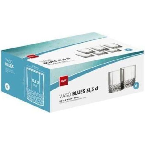 31,5 cls vaso whisky bajo tallado blue cok - caja 6 unidades