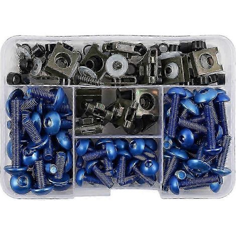 Kit complet de vis et écrous de carénage usinés CNC pour Suzuki Katana 600, 650, 750, 1100, GSX600F, GSX650F, GSX750F et GSX1100F (bleu). (1/4)