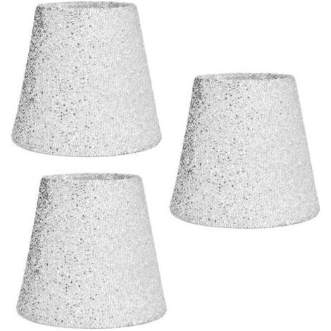 Lot de 3 abat-jour E14 en plastique – Surface brillante – Installation facile avec clips – Pour lampes de table et lustres (1/5)