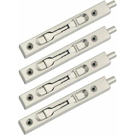 4er-Pack (2 Paar) Schiebeschnäpper für bündige Türverriegelung, verdeckte Sicherheitshebelwirkung, Schieberiegel aus Edelstahl – (Länge 15 cm)
