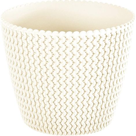 Prosperplast Maceta redonda 5L Prosperplast Splofy de plastico en color crema, Ø21,8 x 18,4 cm (1/5)