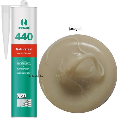 Ramsauer 440 Naturstein Silikon Fugen Dichtstoff 310ml Kartusche juragelb