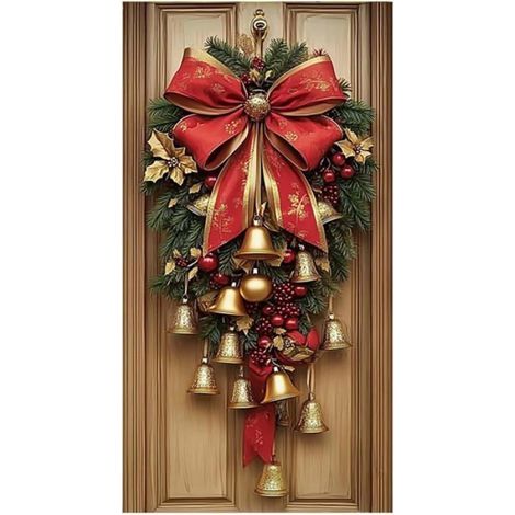 Décoration De Porte - Décoration De Mur Noël 35 X 71 Pouces - Pour Intérieur Et Extérieur - 1 Pièce