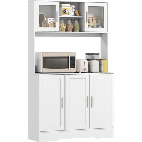 Placard de cuisine, étagères réglables, design modulaire, Blanc (1/5)