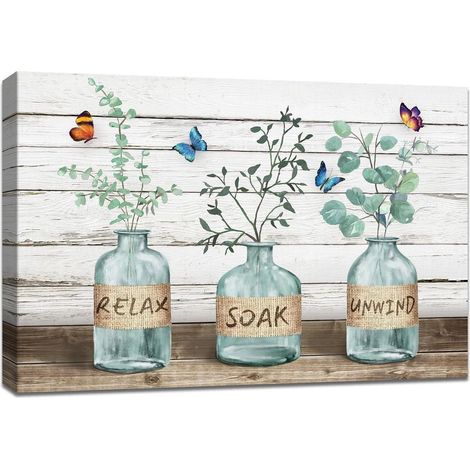 Leinwandbild Eukalyptus 60L x 40B cm Eukalyptus Schmetterling (1/5)