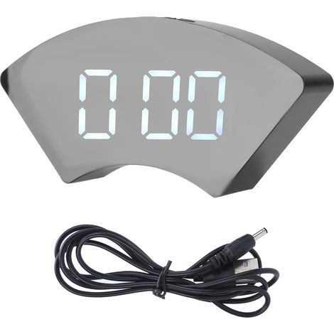Réveil Numérique LED USB Silencieux Simple pour Bureau Chambre Salon Blanc (1/5)