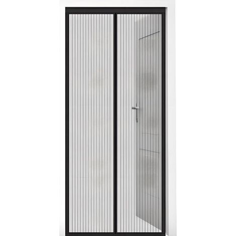 Moustiquaire - Rideau de porte - Moustiquaire magnétique - Sans perçage - Rideaux en maille douce - Polyester - Noir (1/5)