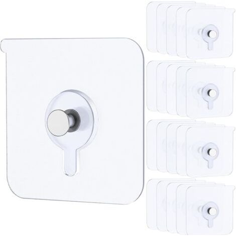 20 Pcs Accroche Tableau Sans Percer, Crochets Adhésifs Muraux Lourds Accroche Tableau Sans Percer Crochet Mural Transparent Étanche Imperméables Crochets Adhésifs Salle de Bain Cuisine (1/5)