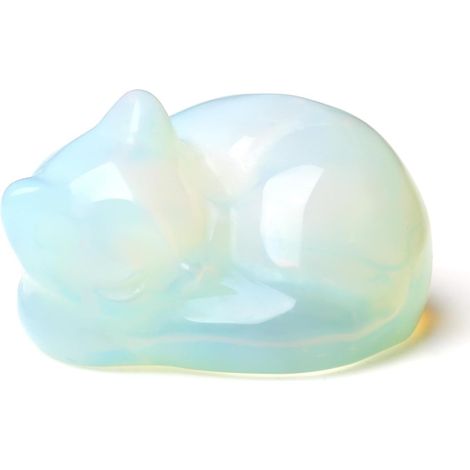 Figurine de chat en cristal opale de 38 mm, idéale pour décorer un salon ou pour Noël. Cette adorable statuette de chat est un cadeau parfait pour les femmes. (1/5)