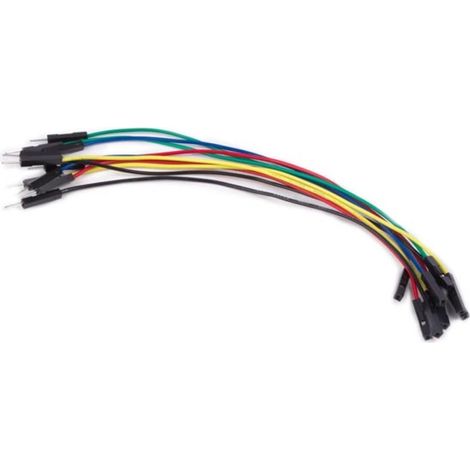 SET DI CAVI PONTICELLO BREADBOARD AWG - UN PIN DA MASCHIO A FEMMINA - 5,9" (15 cm) - 10 pezzi
