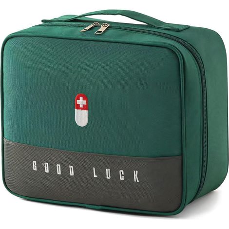 Trousse de premiers secours de voyage, grande, imperméable, avec compartiments, Vert