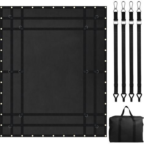 Mophorn-Ladungsnetz, 244,8 x 206,3 cm – robustes Ladungsnetz für die Ladefläche von Lkw. Mit 4 verstellbaren Gurten, Karabinern und gummibeschichteten Haken, langlebig und für Pickups geeignet