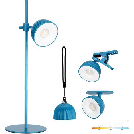 Lampe de bureau LED sans fil 2,5 W bleu turquoise, 3 températures de couleur, 4 modes de fixation ORBI Kobi (1/5)