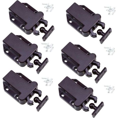 Lot de 6 loquets à libération tactile pour placard – Loquets non magnétiques pour tiroir (1/5)