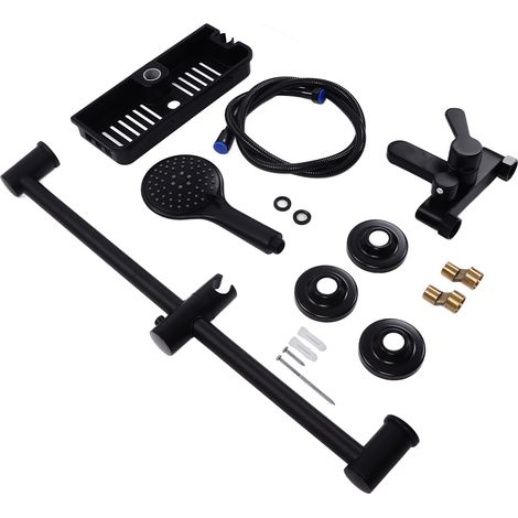 Ensemble de douche G1/2 noir multifonction, système de pommeau de douche pour salle de bain, kit pour hôtel (1/5)