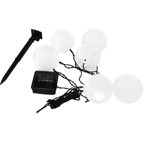 Solarbetriebene Lichterkette mit Laternen, wasserdicht, 10 LEDs, warmweiß, Nylon, zum Aufhängen für Hochzeitsfeiern (1/5)