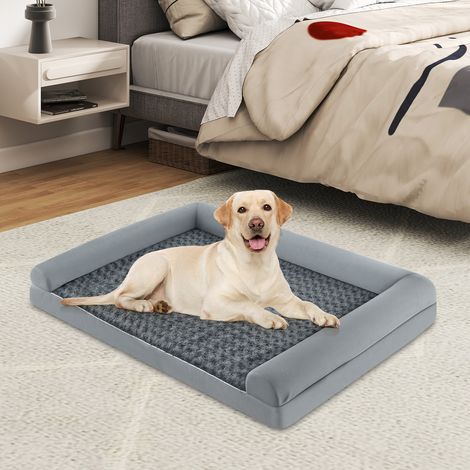 Costway – Lit orthopédique pour chien – Coussin en mousse en forme d'œuf – Housse amovible et lavable – Dimensions 122 x 89 x 18 cm (1/5)