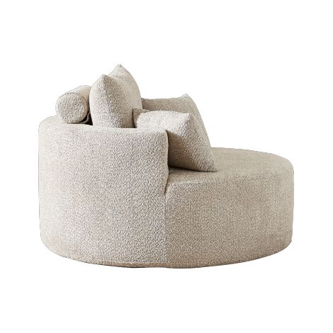 Fauteuil en chenille garni de mousse — Aucun assemblage requis — Arborant un style moderne et offrant un toucher doux et confortable idéal pour les salons, les chambres, les espaces détente et les sa